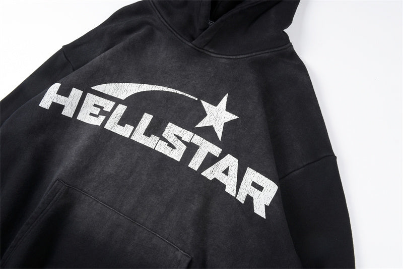 Hellstar Studios 2024 nouveau sweat à capuche noir étoile à cinq branches